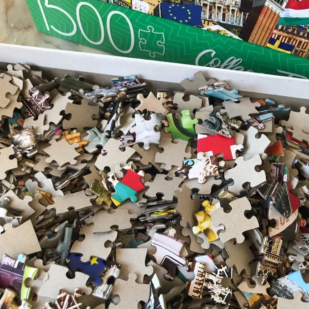 Europe Collage Time 1500 Piece Puzzle
